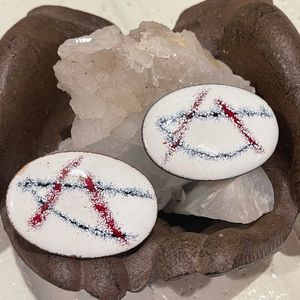 Vintage Atomic Design Enamel Cuff Links